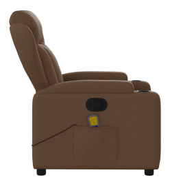 Fauteuil de massage inclinable Marron Tissu