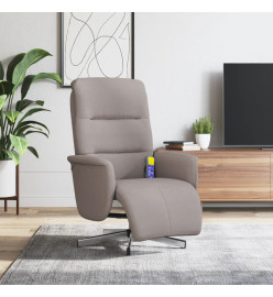 Fauteuil inclinable de massage avec repose-pieds taupe tissu