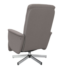 Fauteuil inclinable de massage avec repose-pieds taupe tissu