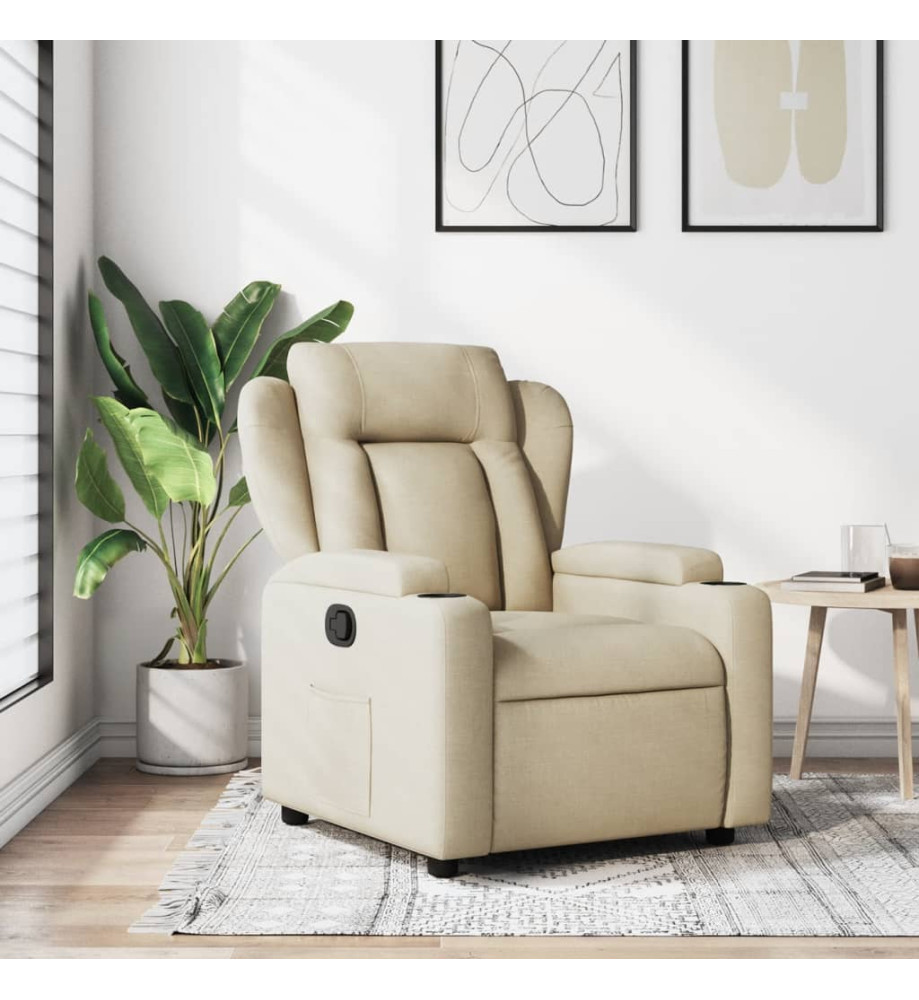 Fauteuil inclinable Crème Tissu