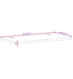 Dessus de bureau 80x40x2,5 cm bois massif de hêtre