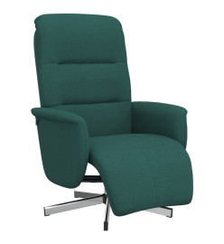 Fauteuil inclinable avec repose-pieds vert foncé tissu