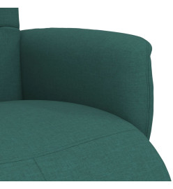 Fauteuil inclinable avec repose-pieds vert foncé tissu