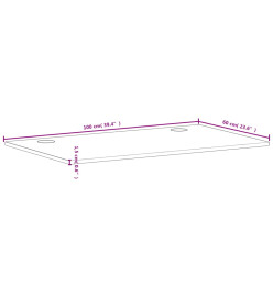 Dessus de bureau 100x60x1,5 cm bois massif de hêtre