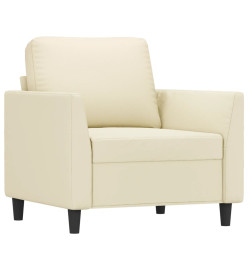 Fauteuil avec repose-pied Crème 60 cm Similicuir