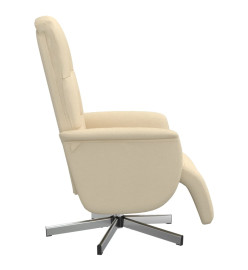 Fauteuil inclinable avec repose-pied crème tissu