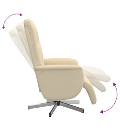 Fauteuil inclinable avec repose-pied crème tissu