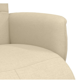 Fauteuil inclinable avec repose-pied crème tissu