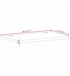 Dessus de bureau 100x60x4 cm bois massif de hêtre