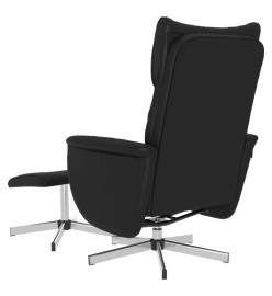 Fauteuil inclinable avec repose-pied noir similicuir