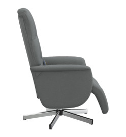 Fauteuil inclinable de massage et repose-pieds gris foncé tissu