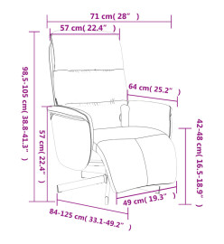 Fauteuil inclinable de massage et repose-pieds gris foncé tissu