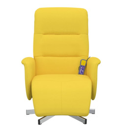 Fauteuil inclinable de massage repose-pieds jaune clair tissu