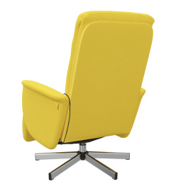 Fauteuil inclinable de massage repose-pieds jaune clair tissu