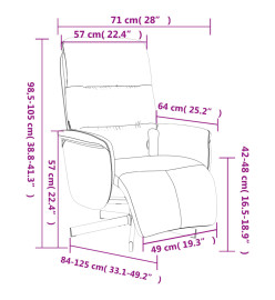 Fauteuil inclinable de massage repose-pieds jaune clair tissu