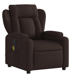 Fauteuil de massage inclinable Marron foncé Tissu