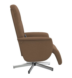 Fauteuil inclinable de massage avec repose-pieds marron tissu