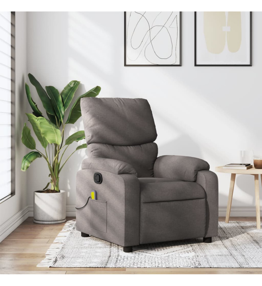 Fauteuil de massage inclinable Taupe Tissu