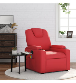 Fauteuil de massage inclinable rouge similicuir