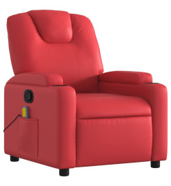 Fauteuil de massage inclinable rouge similicuir