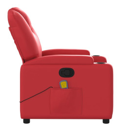 Fauteuil de massage inclinable rouge similicuir