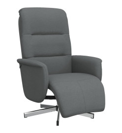 Fauteuil inclinable avec repose-pieds gris foncé tissu