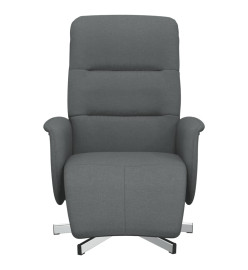 Fauteuil inclinable avec repose-pieds gris foncé tissu