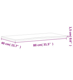 Dessus de bureau 80x(36-40)x1,5 cm bois massif de hêtre