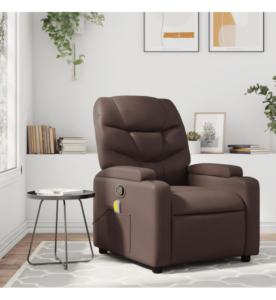 Fauteuil de massage inclinable Marron Similicuir