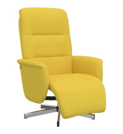 Fauteuil inclinable avec repose-pieds jaune clair tissu