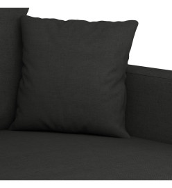 Ensemble de canapés 4 pcs avec coussins noir tissu