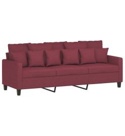 Ensemble de canapés 3 pcs avec coussins rouge bordeaux tissu