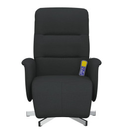 Fauteuil inclinable de massage avec repose-pieds noir tissu