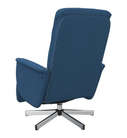 Fauteuil inclinable de massage avec repose-pieds bleu tissu