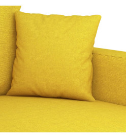 Canapé à 2 places Jaune clair 140 cm Tissu