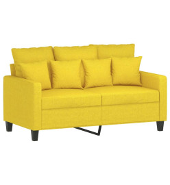 Canapé à 2 places Jaune clair 120 cm Tissu