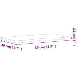 Dessus de bureau 80x(36-40)x2,5 cm bois massif de hêtre