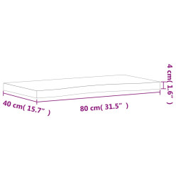 Dessus de bureau 80x(36-40)x4 cm bois massif de hêtre