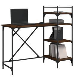 Bureau d'ordinateur avec étagères chêne marron 120x47x109 cm