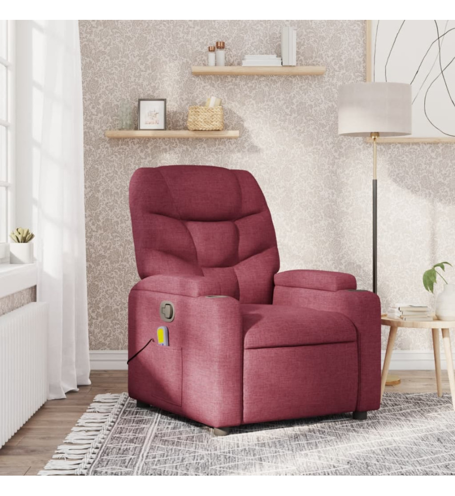 Fauteuil de massage inclinable Rouge bordeaux Tissu