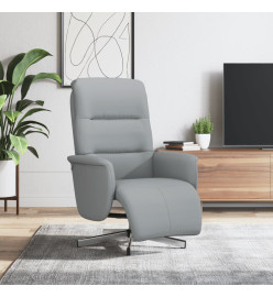 Fauteuil inclinable avec repose-pieds gris clair tissu