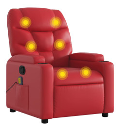 Fauteuil de massage inclinable rouge similicuir