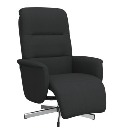 Fauteuil inclinable avec repose-pieds noir tissu