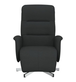 Fauteuil inclinable avec repose-pieds noir tissu