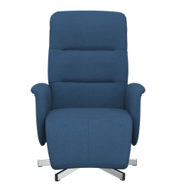 Fauteuil inclinable avec repose-pieds bleu tissu