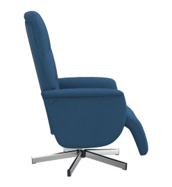 Fauteuil inclinable avec repose-pieds bleu tissu