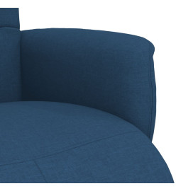 Fauteuil inclinable avec repose-pieds bleu tissu