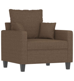 Fauteuil avec repose-pied Marron 60 cm Tissu