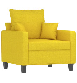 Fauteuil avec repose-pied Jaune clair 60 cm Tissu