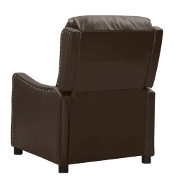 Fauteuil de massage marron similicuir brillant